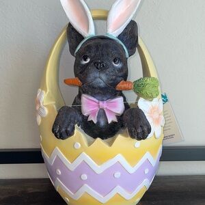Humane Society Frenchie French Bulldog In Easter Egg Basket Bunny Ears 14" Tall